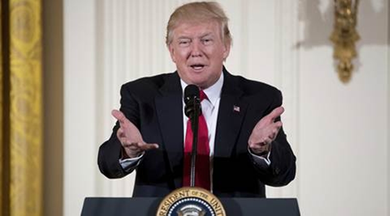 President Donald Trump speaks at a women's empowerment panel, Wednesday, March 29, 2017, in the East Room of the White House in Washington. (AP Photo/Andrew Harnik)